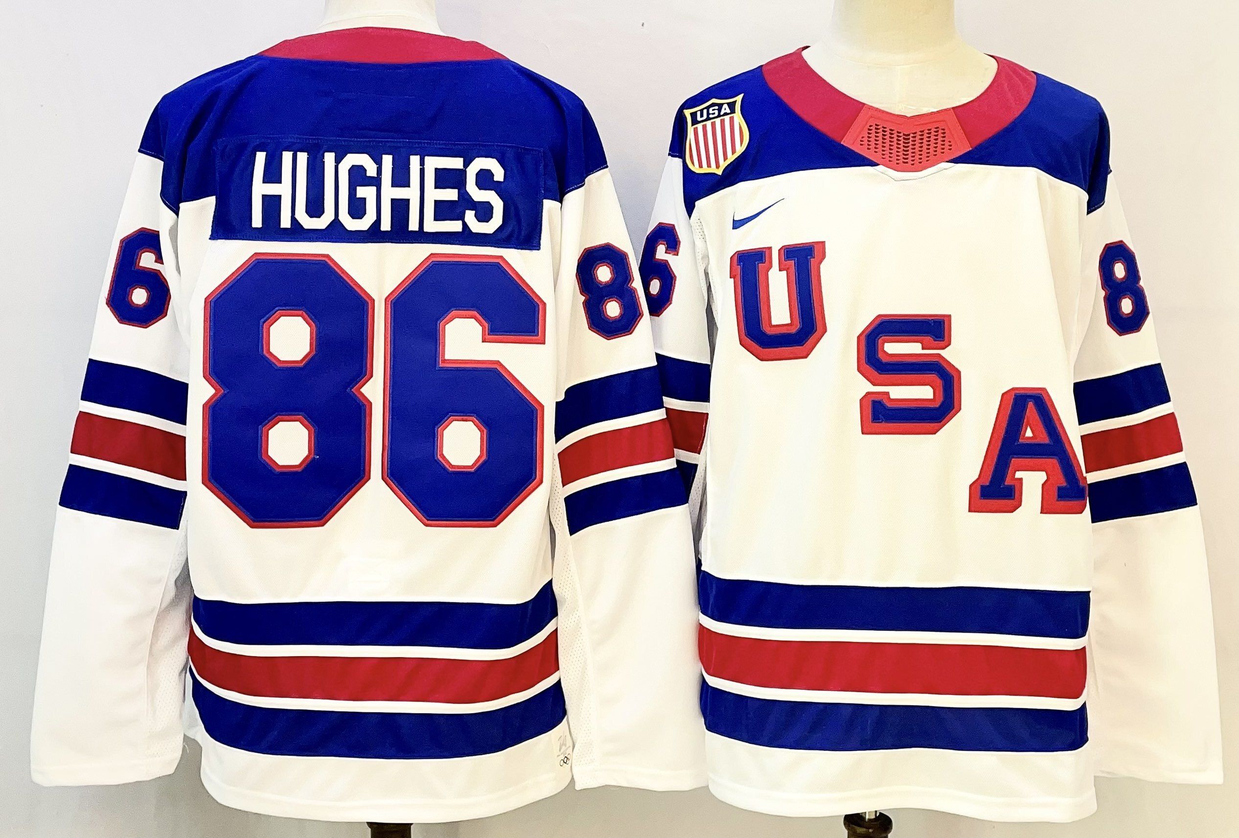 Men USA #86 Hughes White Nike 2026 NHL jersey 01->more nhl jerseys->NHL Jersey
